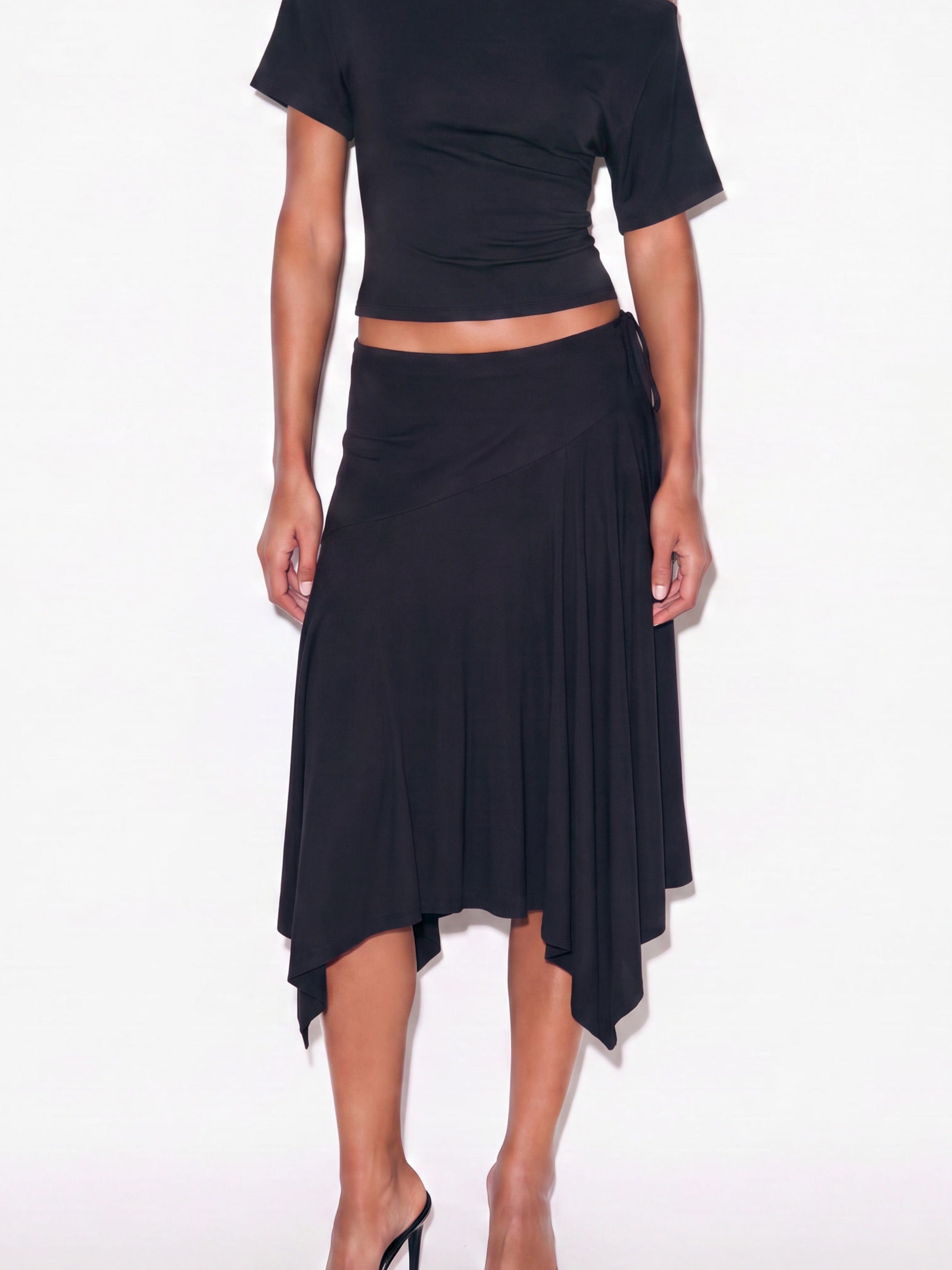 low waist midi skirt